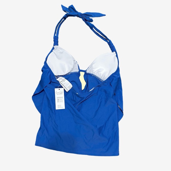 Cupshe Royal Blue Draped Halter Tankini Set - Picture 6 of 6